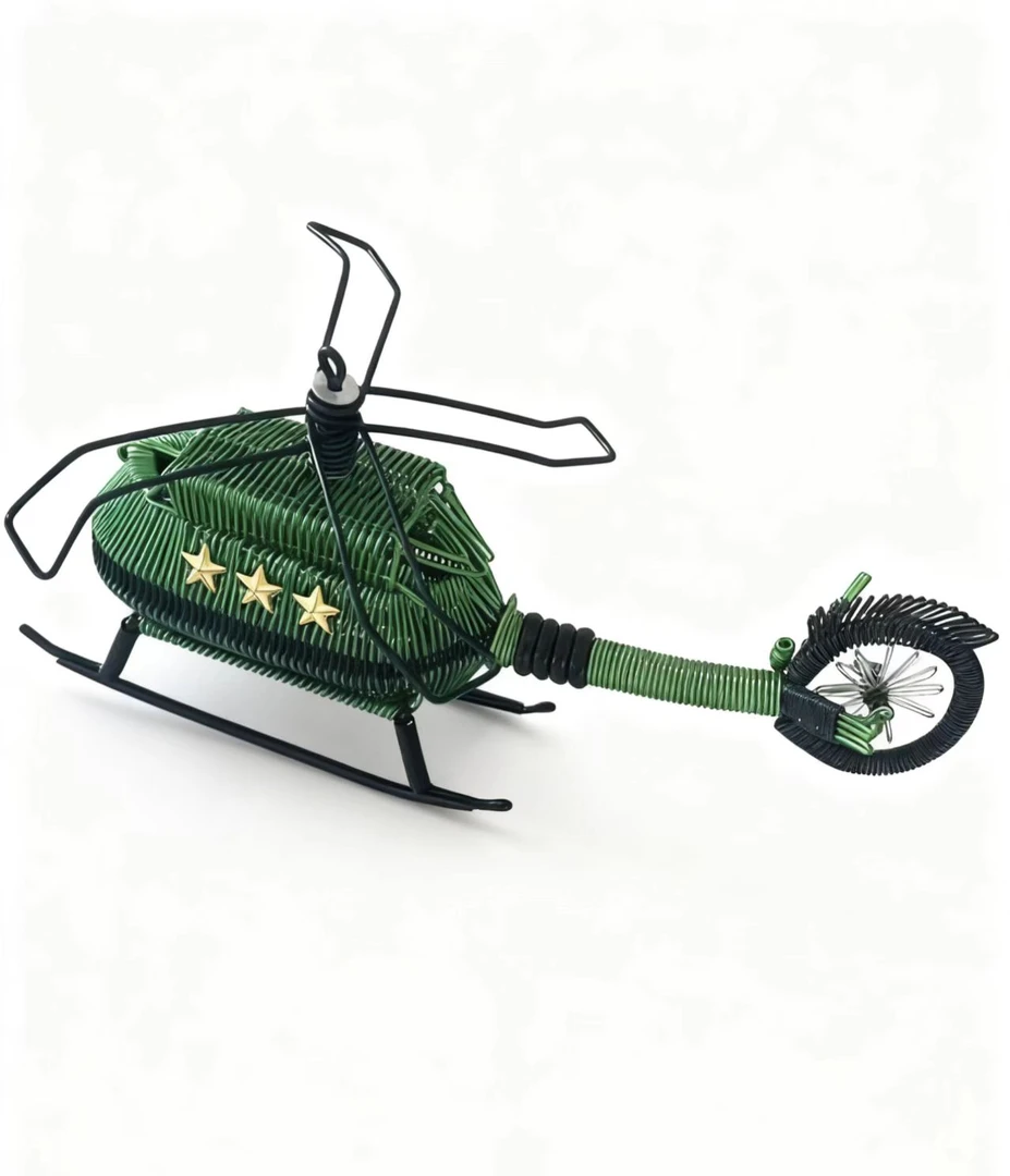 飞机模型 东东纯手工铝线编织工艺品摆件 长25cm宽5cm高12cm