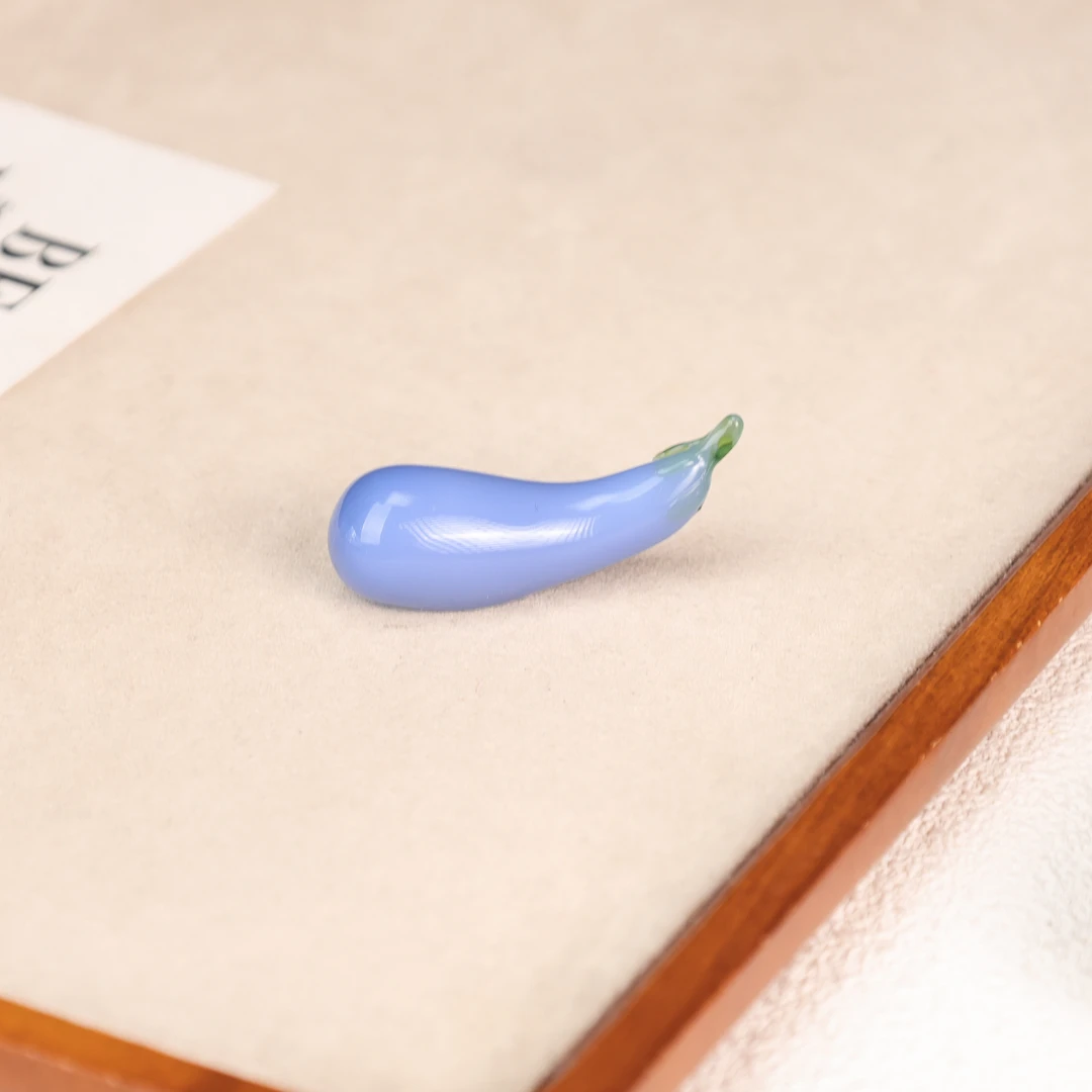 茄子琉璃摆件筷架一对两个