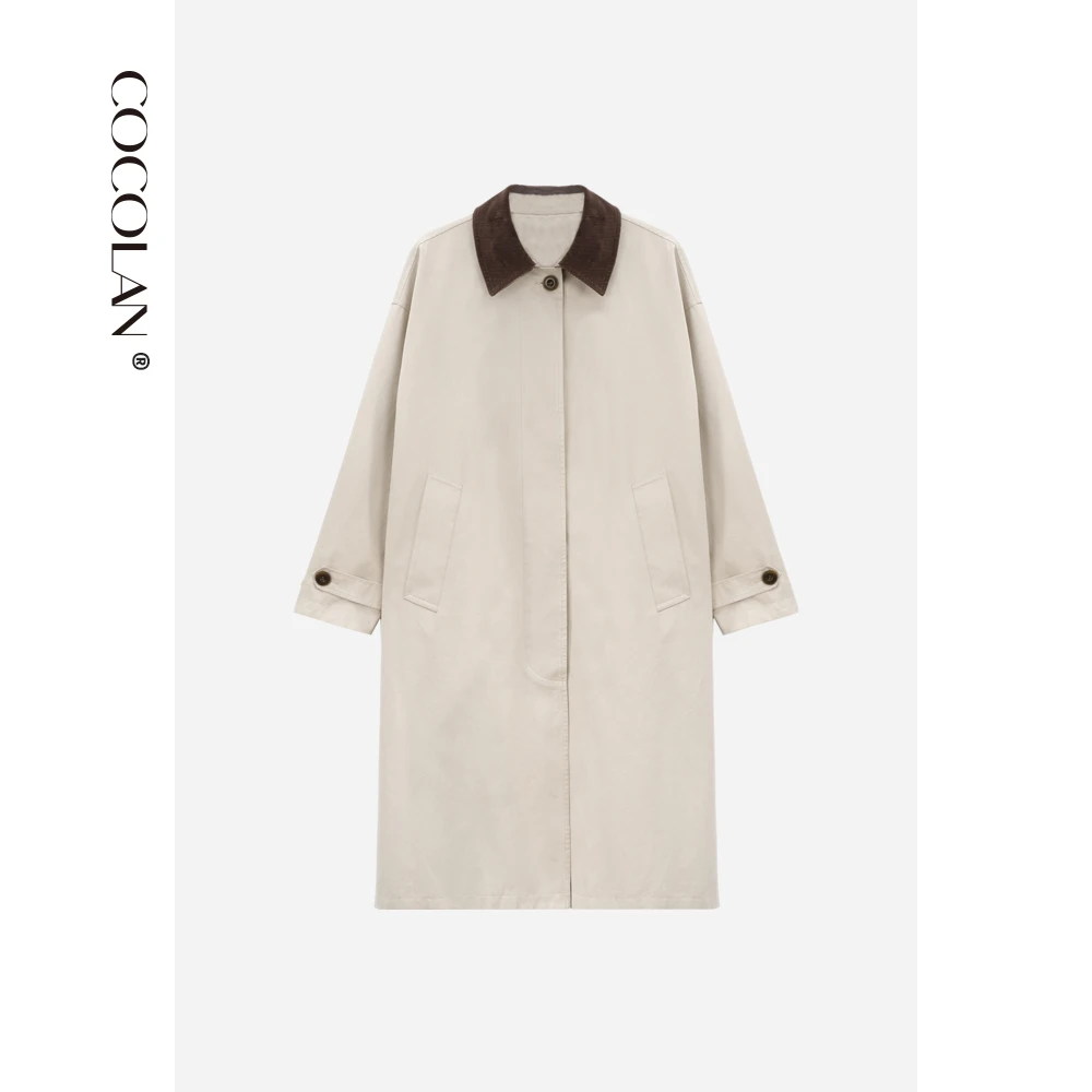 长款拼接领风衣QL6FY9296