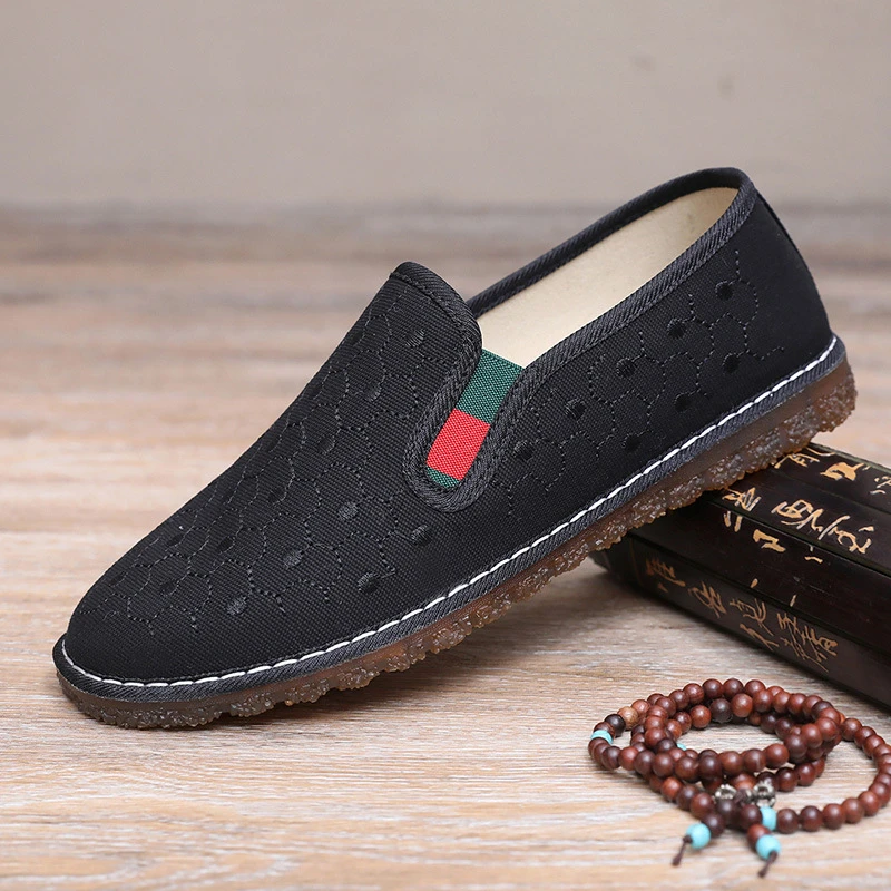 春季新款刺绣中国风布鞋复古老北京布鞋社会鞋男鞋工作鞋软底休闲