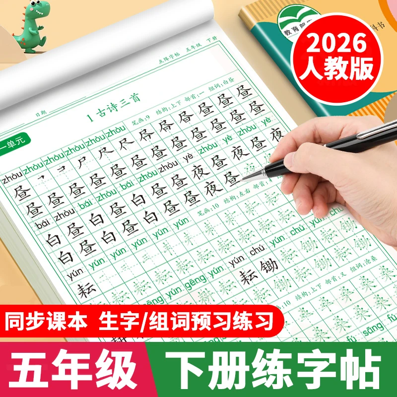 五年级下册练字帖2026人教版语文同步字帖课本生字组词练字本字帖