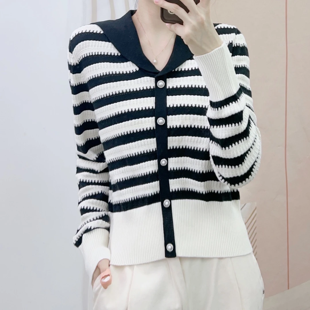 111【专柜同步在售】学院风海军领条纹针织衫241111/GJ