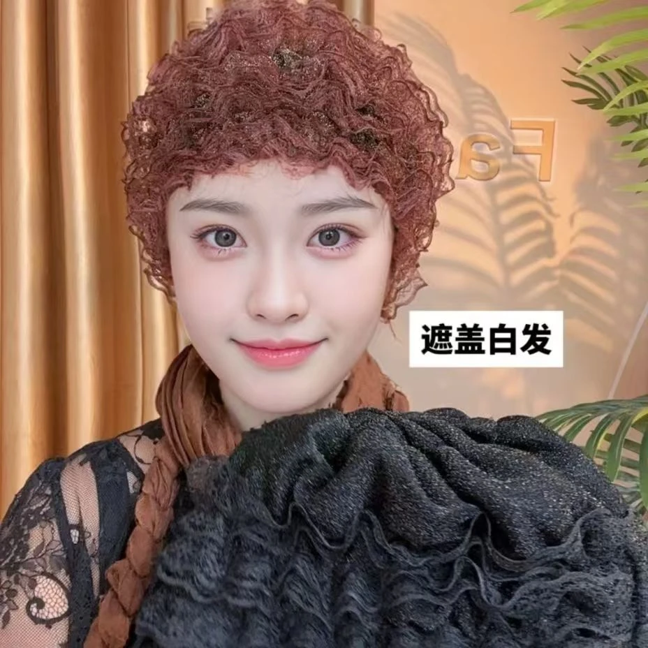 包头帽光板透气花边帽子女时尚复古妈妈帽送礼