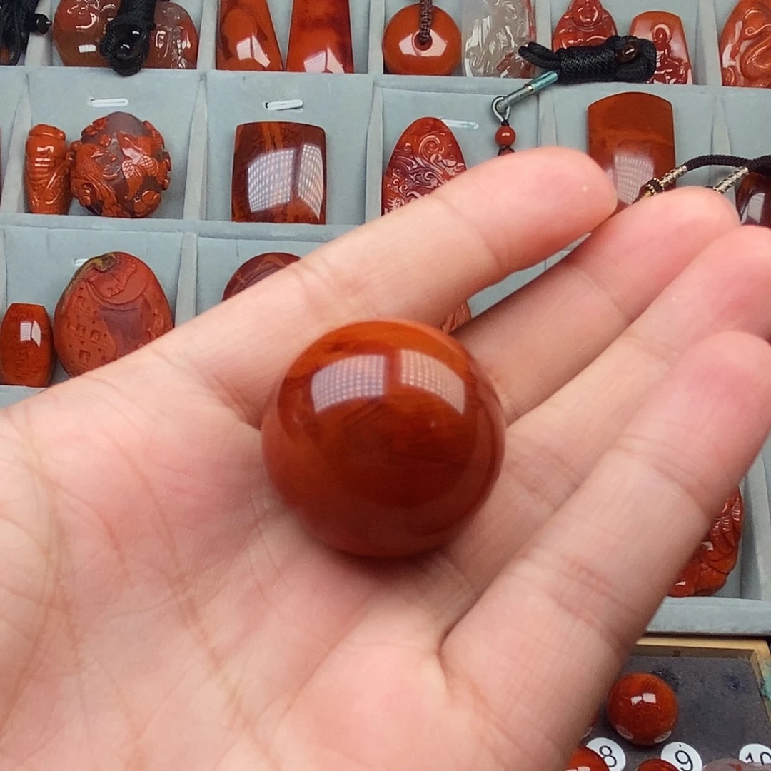 南红玛瑙未镶嵌单珠28mm