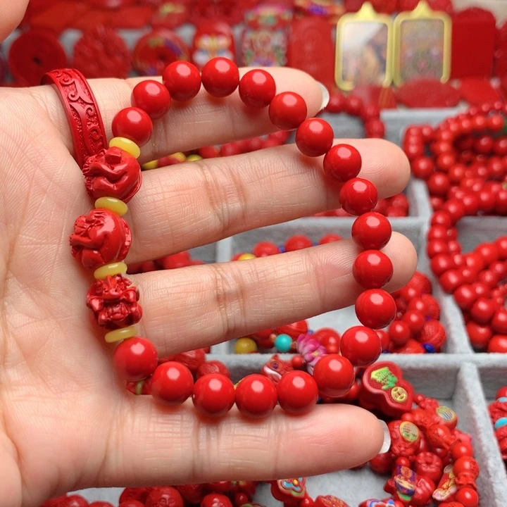 天然辰砂工艺品朱砂手串