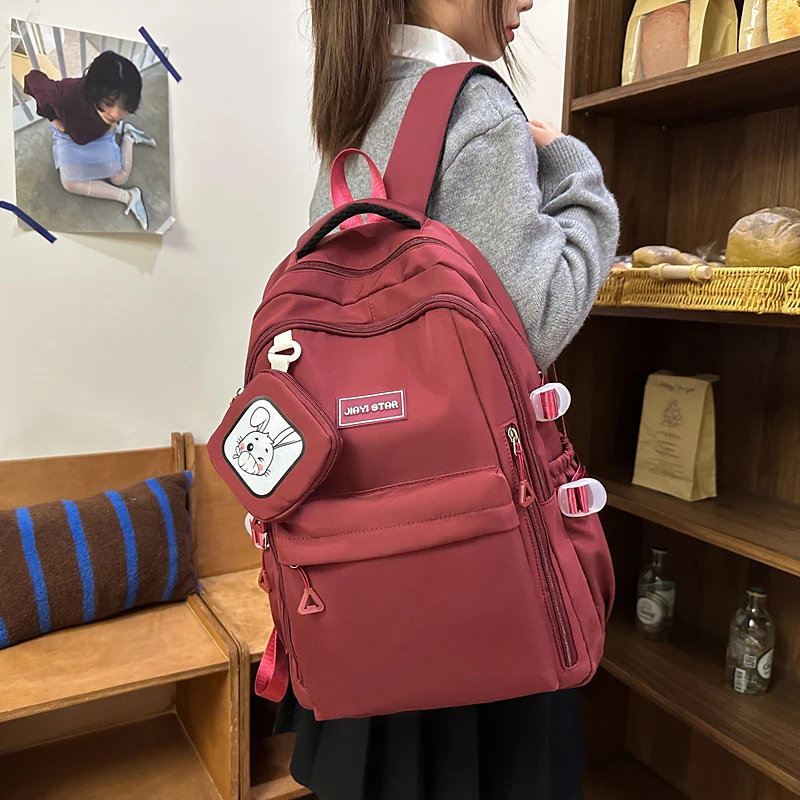 书包女生大学生高中学生初中生小学2025新款双肩包大容量背包旅行