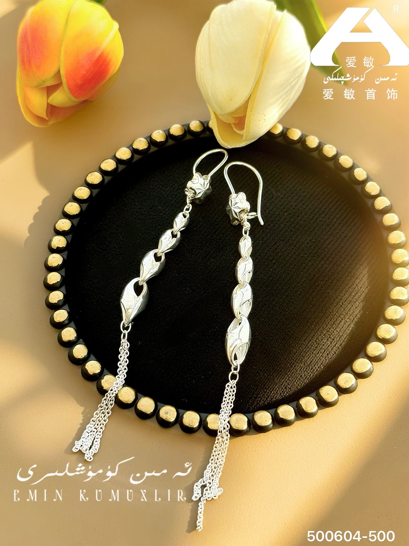 足银耳饰 爱民纯银首饰耳环500604