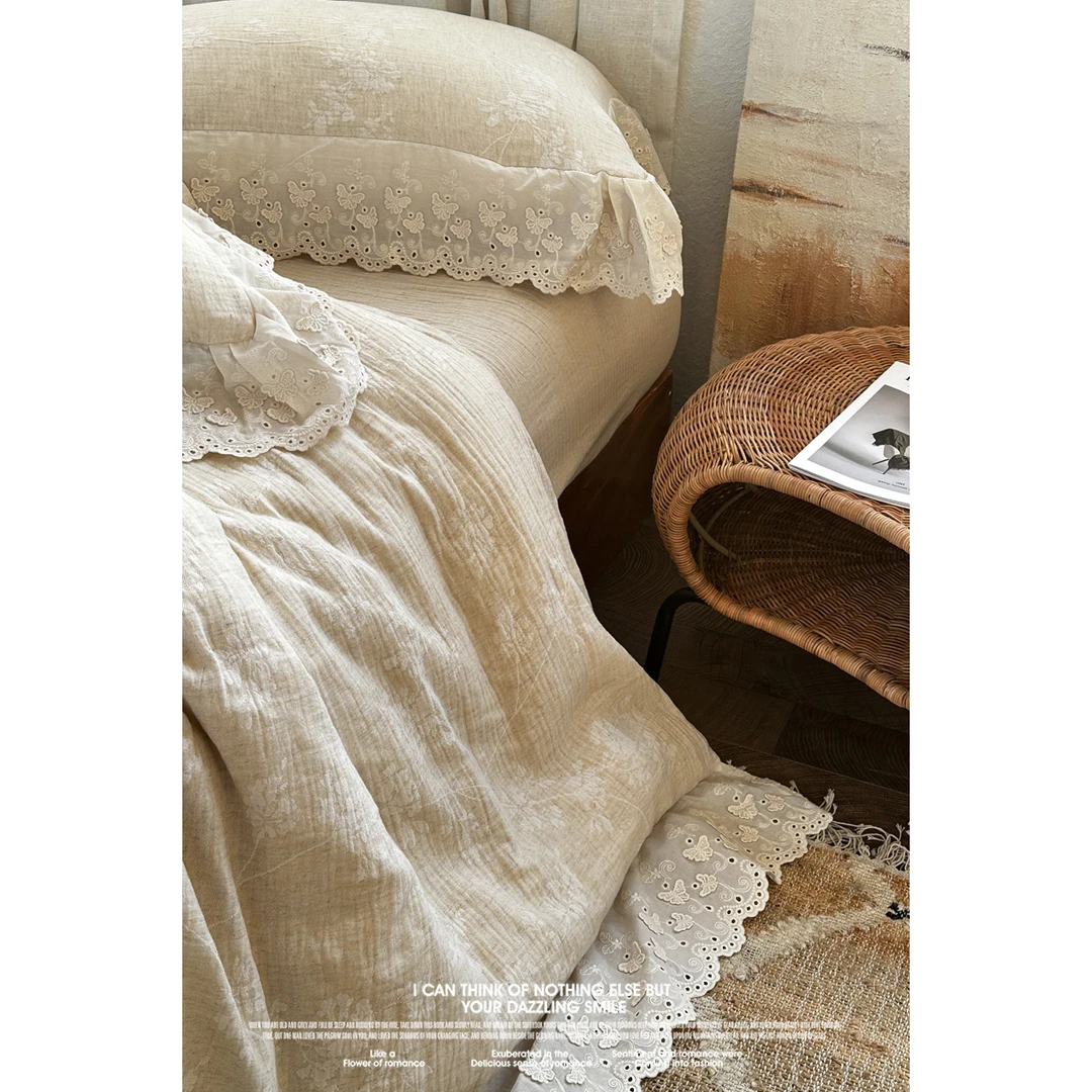 【超级红】素锦 棉麻单被套