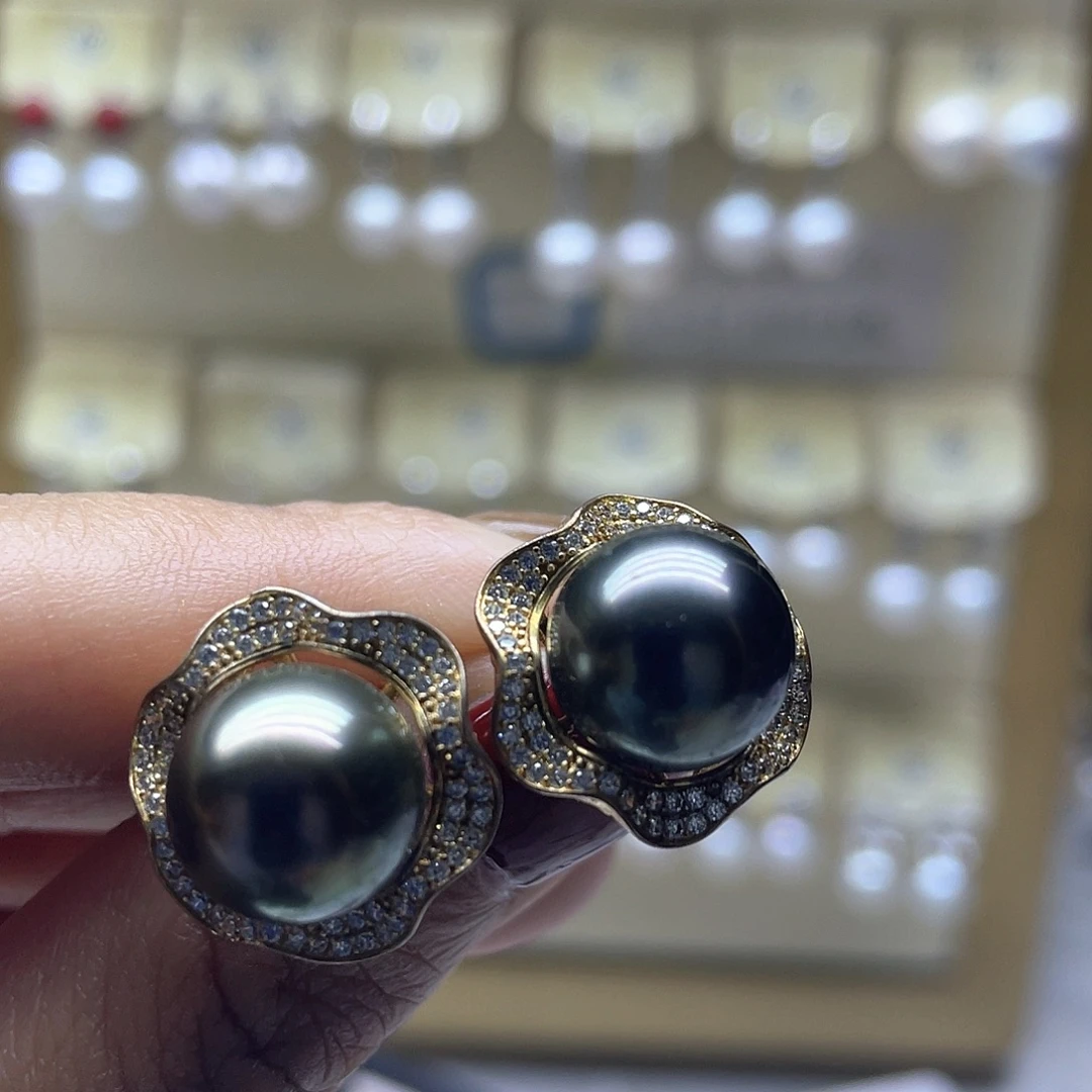 耳饰海水珍珠银S925镶嵌