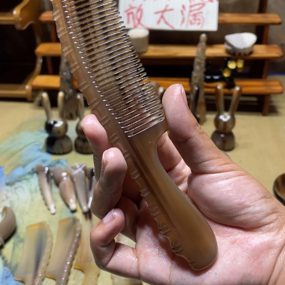 香榧木白水家用梳竹节咖色