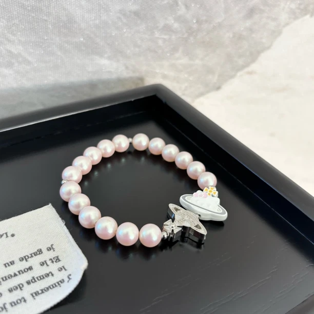 铜合金仿珍珠手链 地球kt粉z手链SL1950