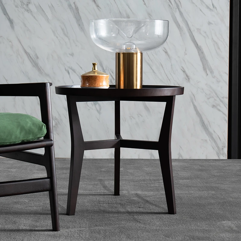 克洛边几意式极简沙发边圆形边几现代简约客厅侧边小茶几设计师