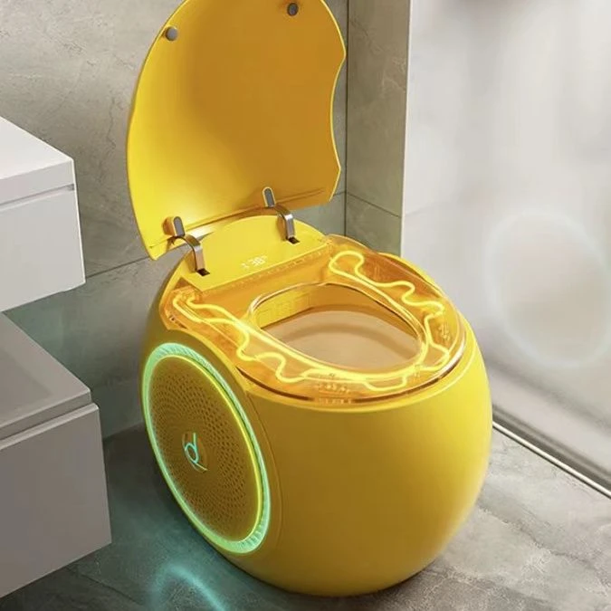 彩色智能马桶未来蛋一体音乐家用无水压限制蓝牙音响轻智能坐便器