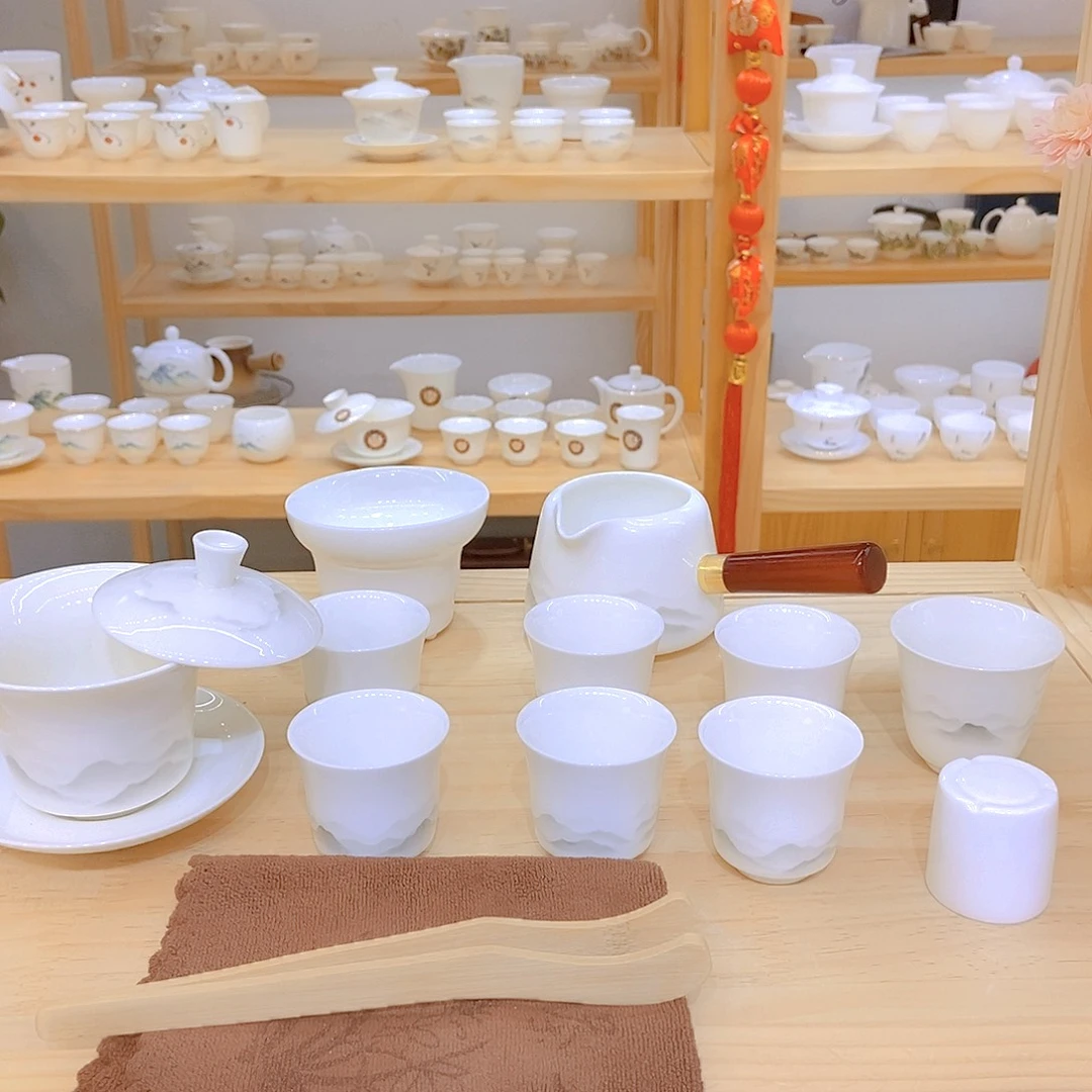 羊脂玉瓷茶具套装