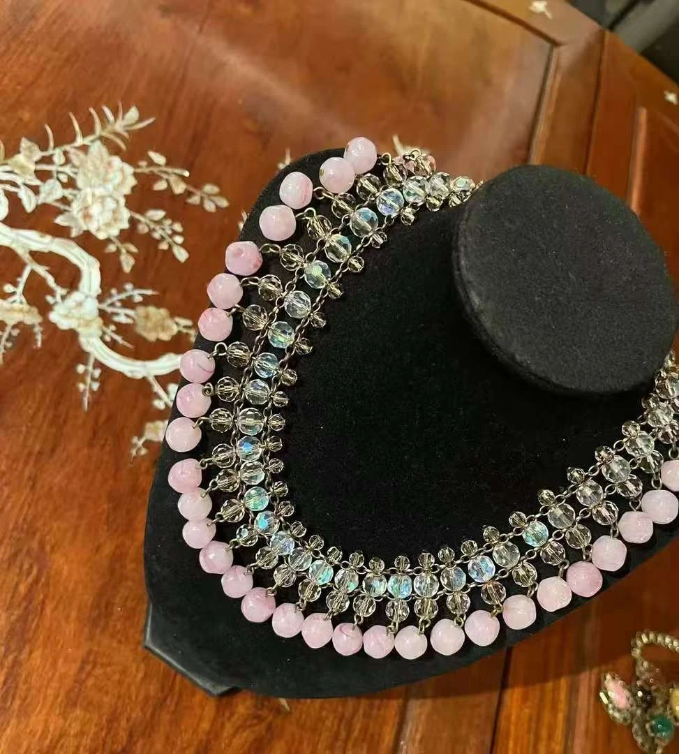 合金琉璃项链  现货vintage古董首饰19世纪法国宫廷珠宝项链1