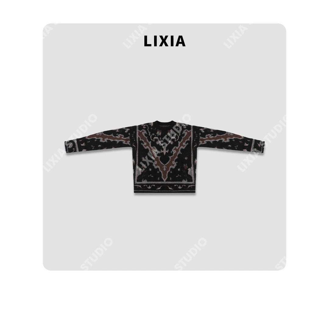 LIXIA【冬日焰火】韩系设计感好材质舒适肤感毛衣-D10905