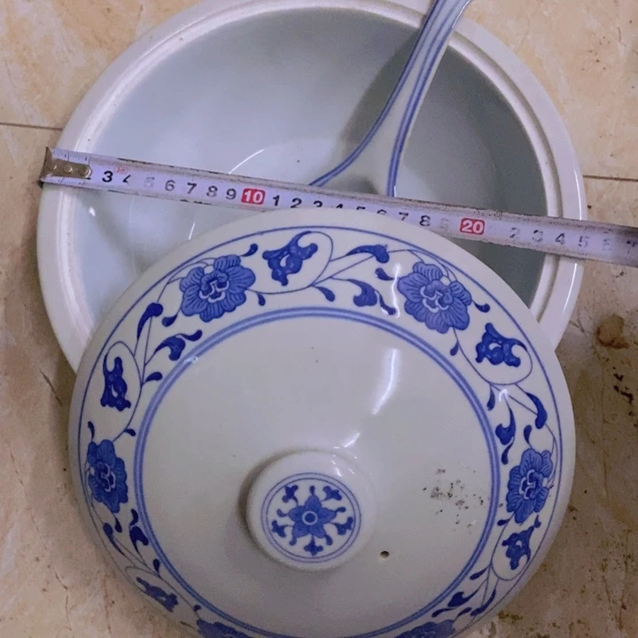 瓷景德镇青花25*8厘米芙蓉花品锅