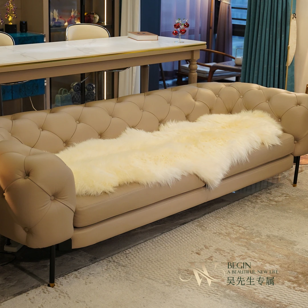 新西兰进口皮毛一体沙发垫家用客厅卧室羊毛垫皮草坐垫地垫