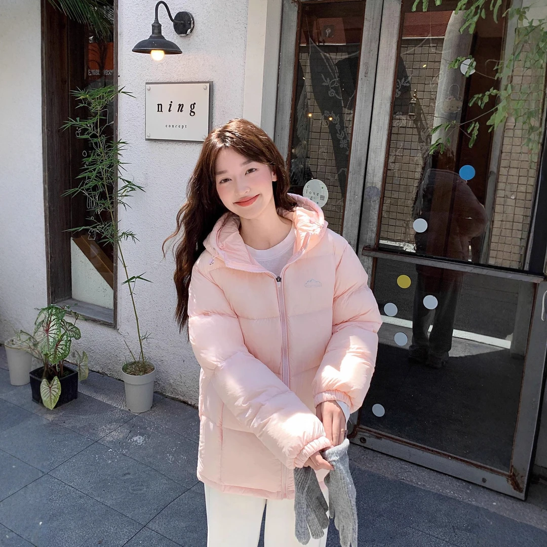 情侣款90白鸭绒羽绒服女短款2025新款小个子90绒面包服女