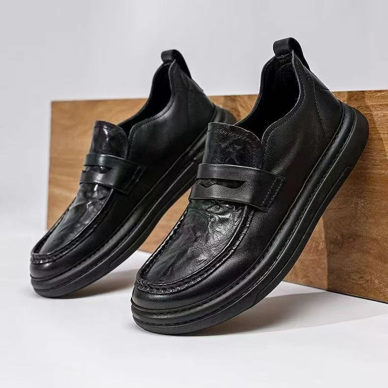 2025新款真皮牛皮休闲商务百搭夏季潮流男士皮鞋软底软面休闲皮鞋