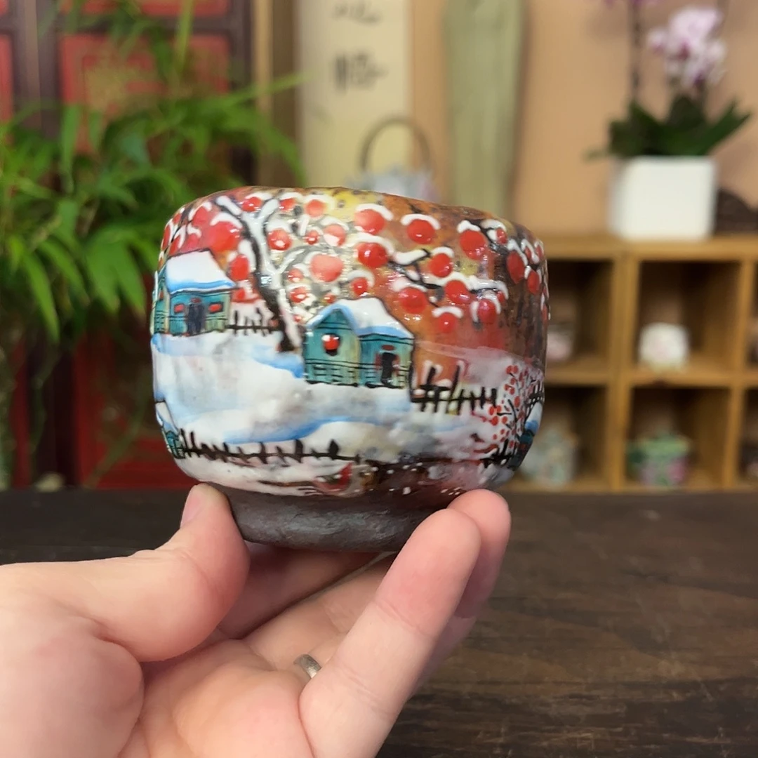 柴烧手工手绘陶瓷