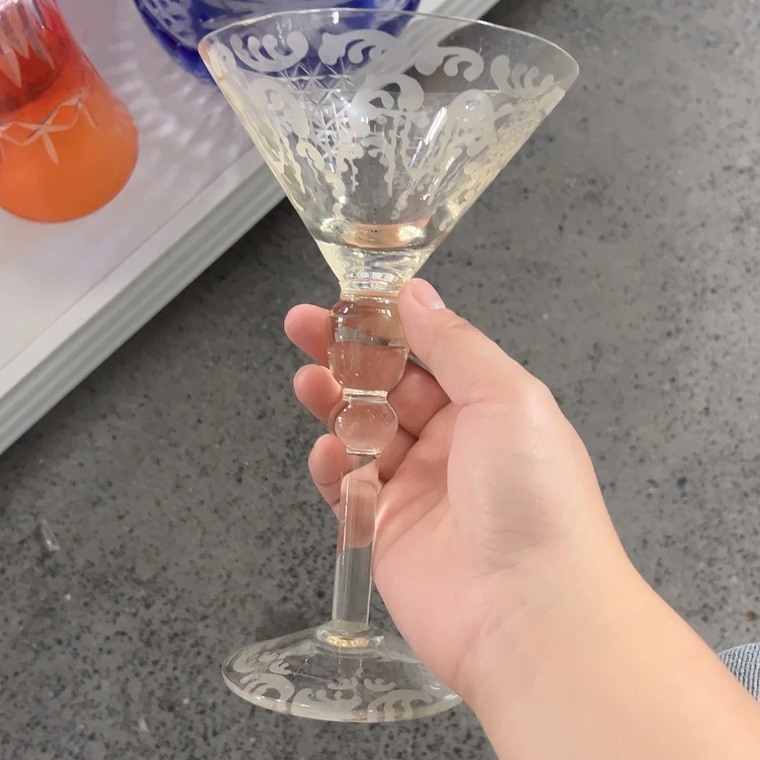 水晶玻璃高脚款微瑕一个