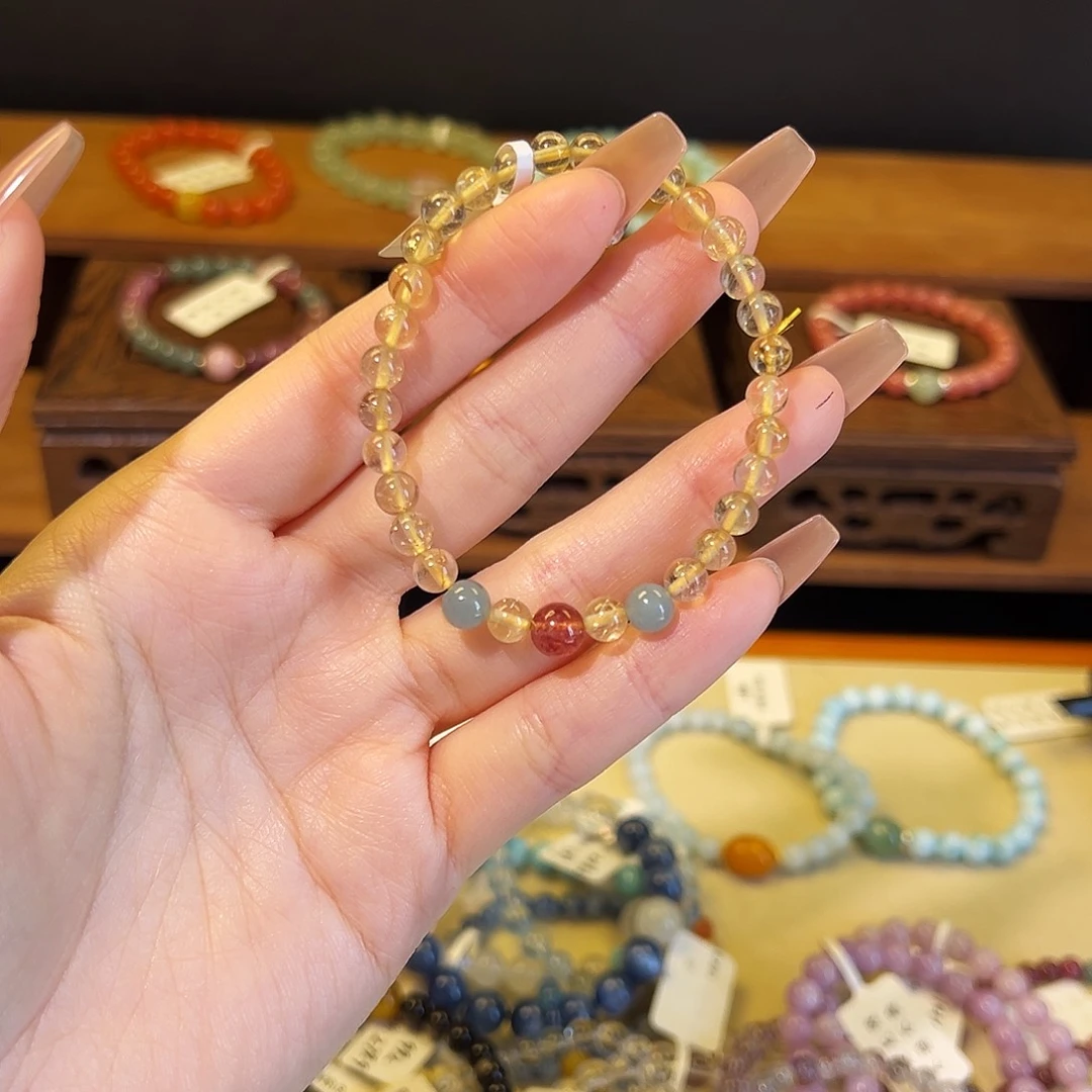 水晶手链银S925镶嵌金发2903