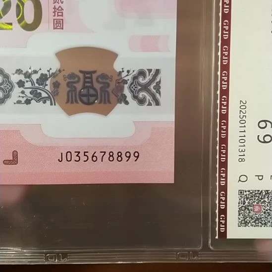 塑料蛇纪念钞 035678899 评级