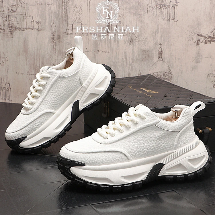 法莎尼亚潮流男士老爹鞋冬季低帮时尚百搭休闲鞋子厚底增高男鞋