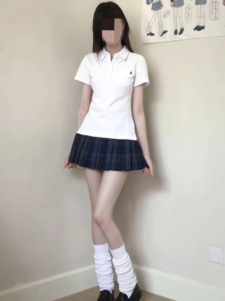 狗皮皮jk|小谷原创收腰Polo衫日系校供感学院风基础款polo衫jk