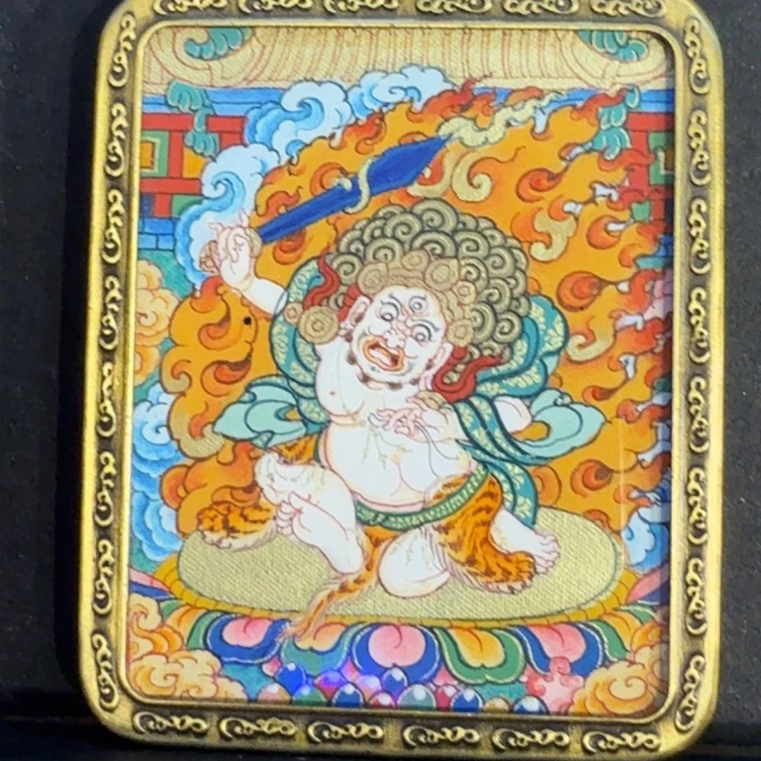 卷轴画白色不动明王纯手绘假一罚十