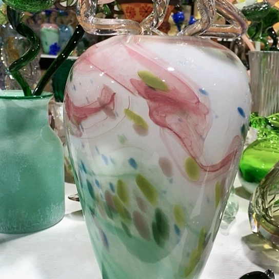 琉璃水墨丹青琉璃花瓶