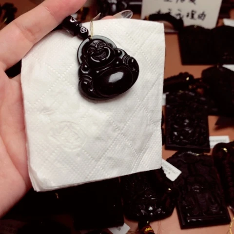 天然缅甸a货钢琴黑挂件