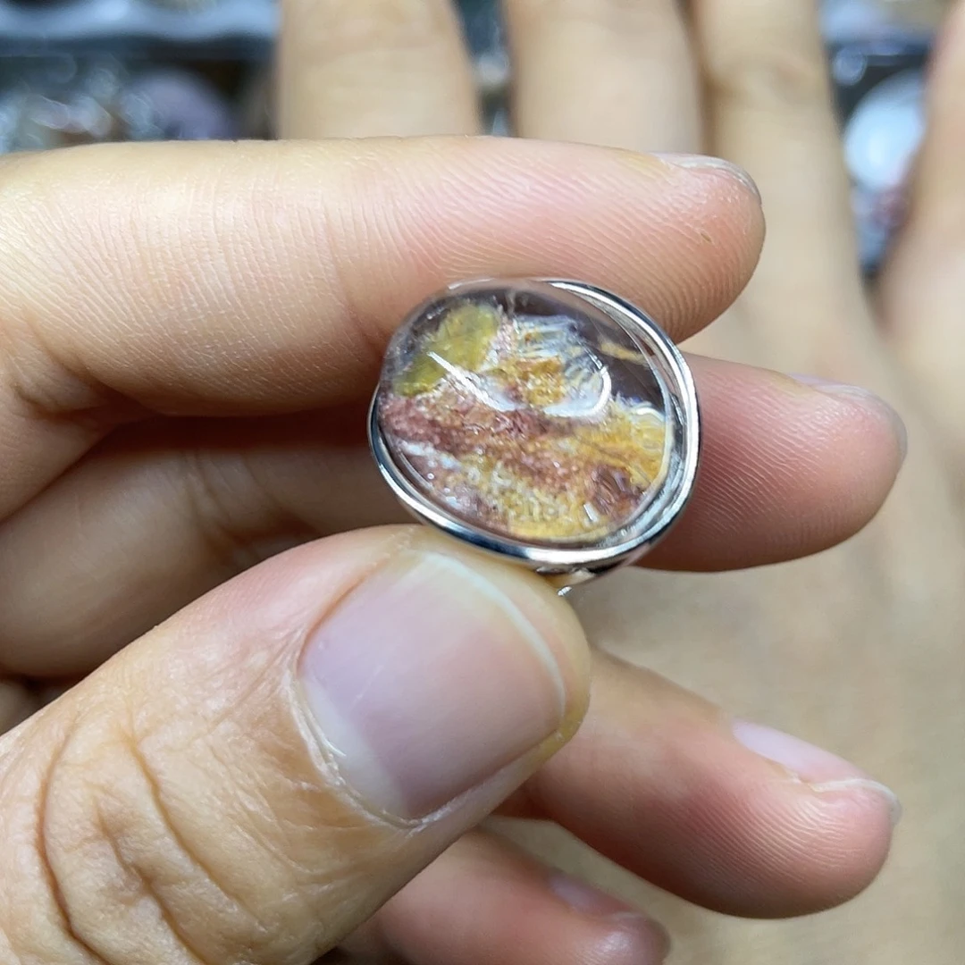 【闪购商品】银S925镶嵌珠宝半成品水晶戒指
