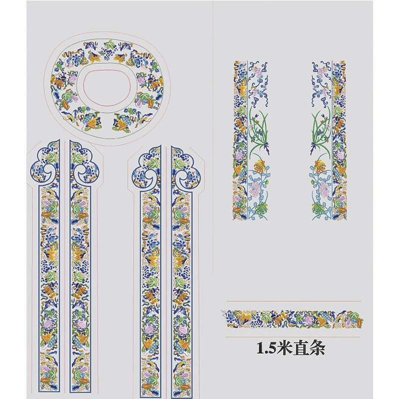 （八宝图文）复刻版中国风绣花花边条