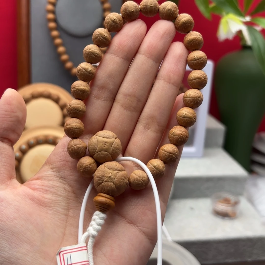 凤眼菩提手串老*11左右素串+换麒麟三通