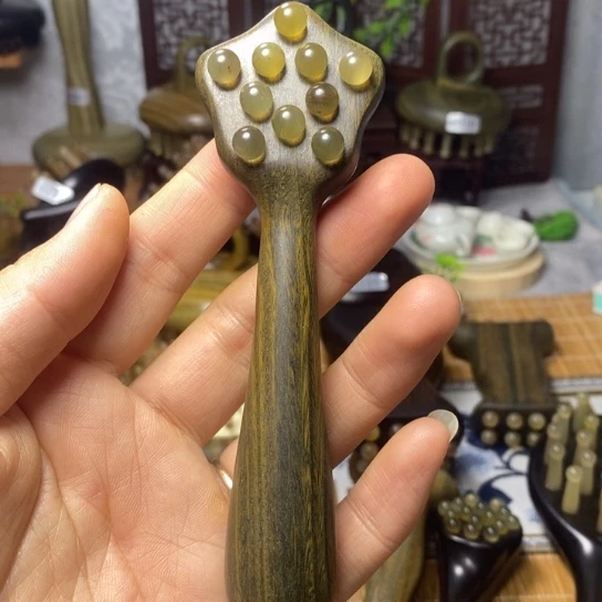 福利款绿檀10球羊角按摩