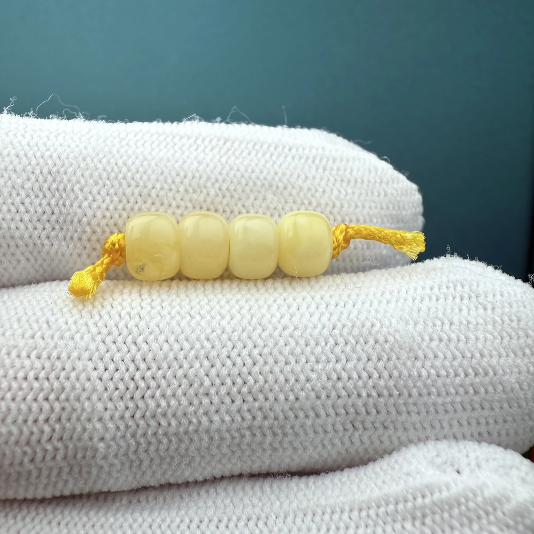 D1641【微瑕】天然原矿蜜蜡 隔珠6.2mm支持复检假一罚十