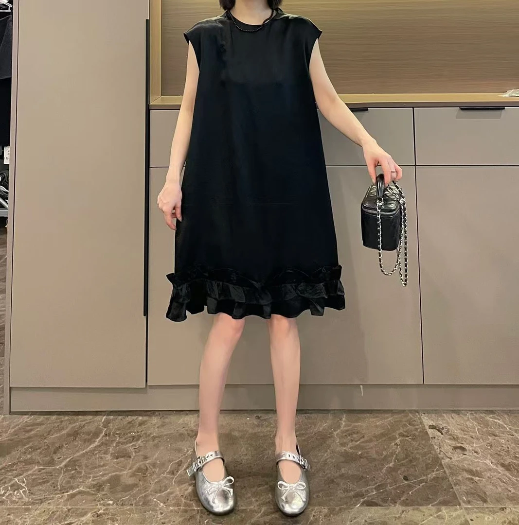 米可/MK-2383ZJ【后背镂空系带赫本风连衣裙】时尚夏季新款连衣裙