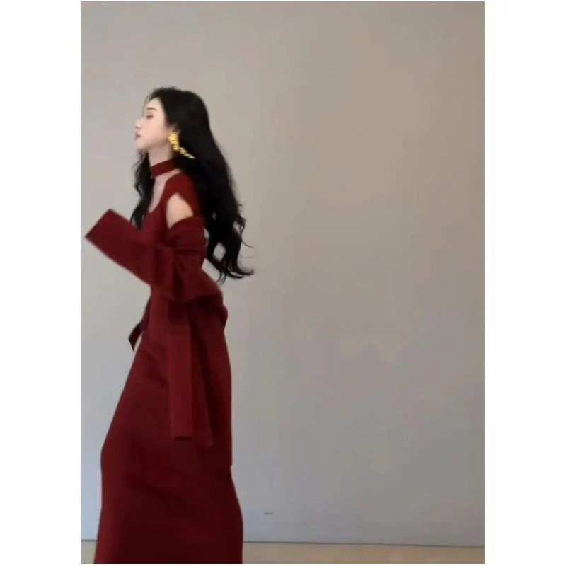 JM【御姐气质】女神范高级感外套吊带半身裙三件套