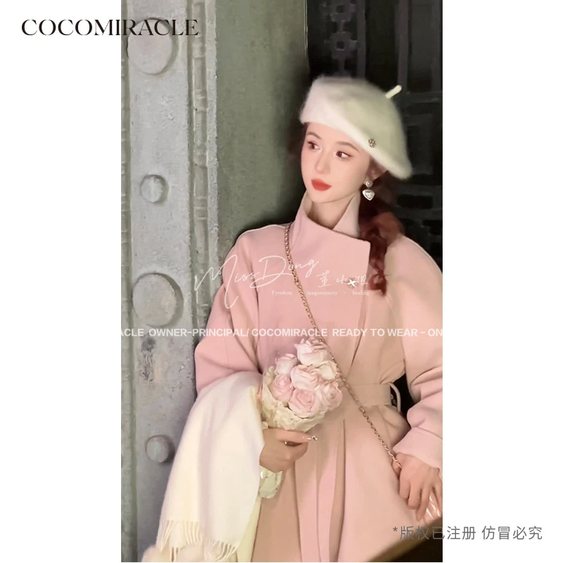 董小姐【沁粉佳人】秋冬新款一粒扣羽绒服大衣QL8DY891