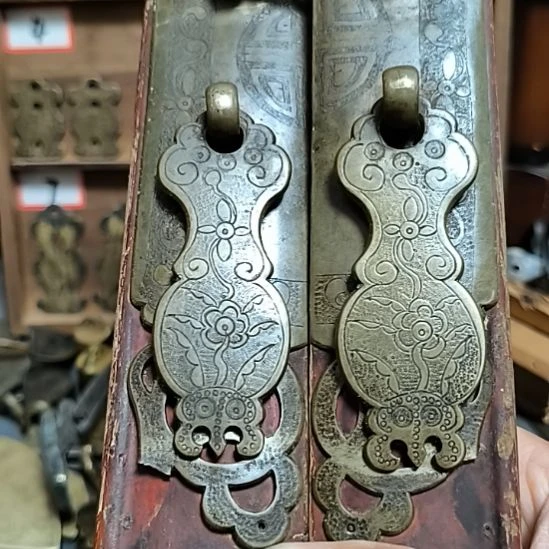 九***九镀金铜攀一对，品相如图