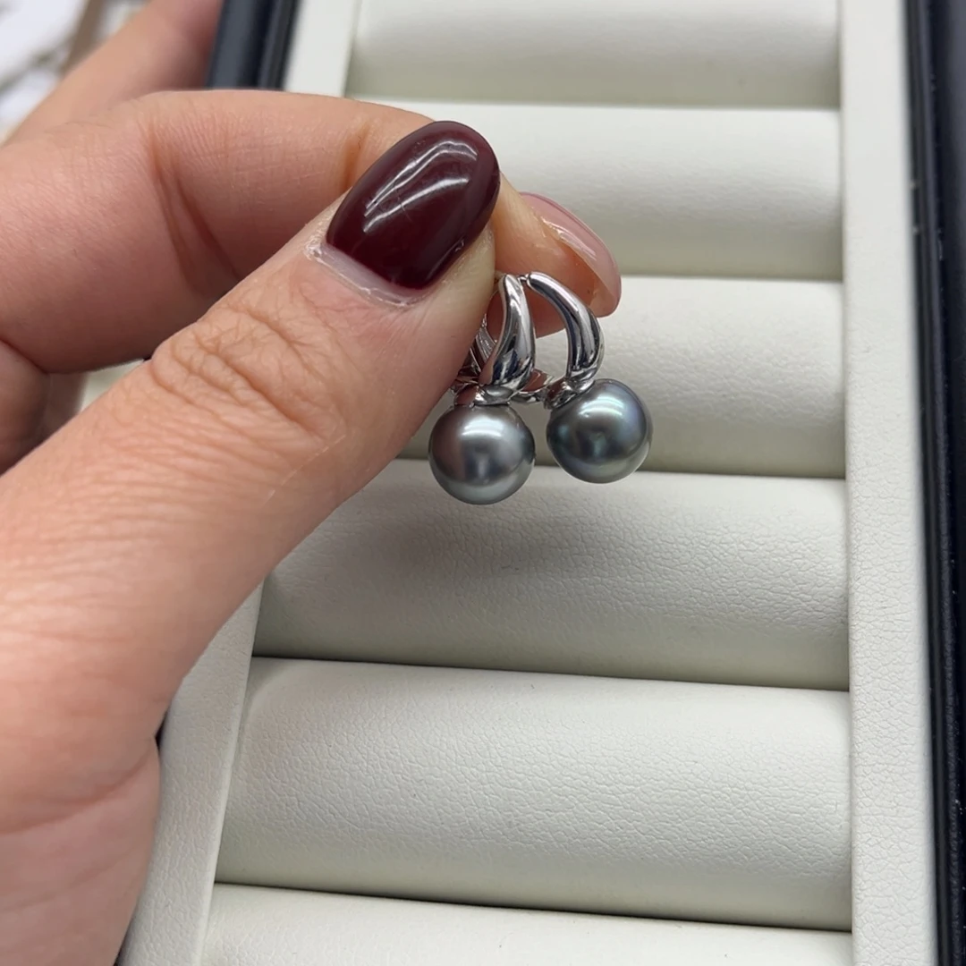 海水珍珠耳饰银S925镶嵌