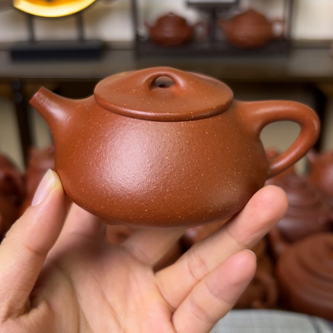 紫砂茶壶紫砂壶景州石瓢红降坡125cc