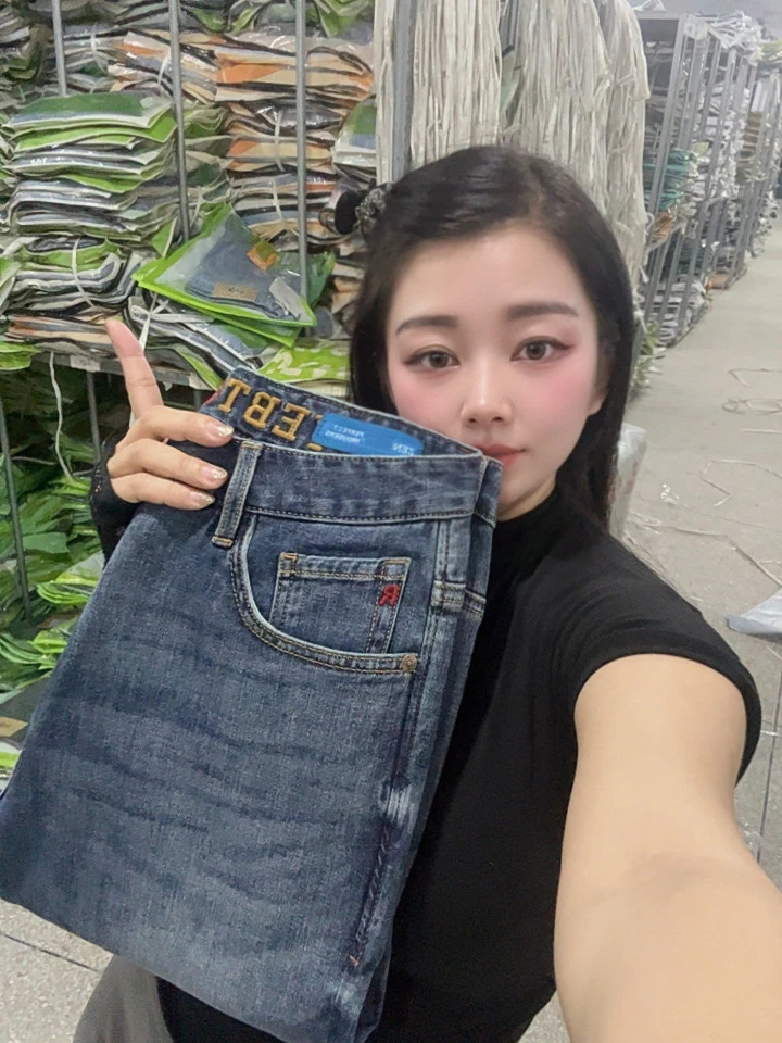 【老板娘推荐】秋季新款欧版复古牛仔裤男士重工水洗百搭弹力直筒裤
