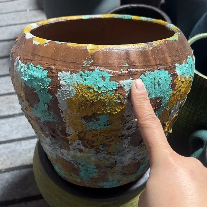 彩绘浮雕平口高20口20带孔