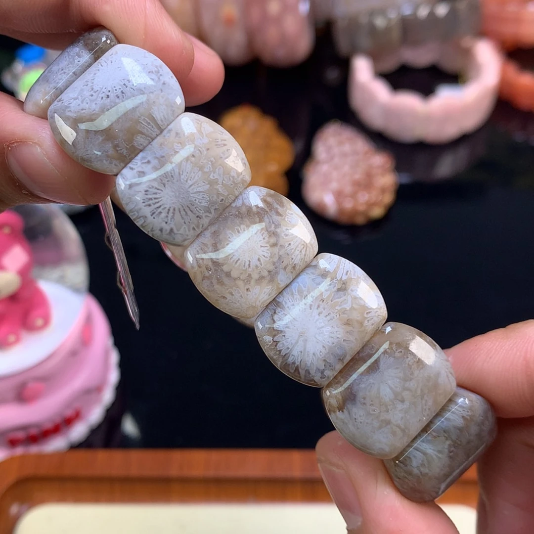 【闪购商品】颈饰合金硅化珊瑚（珊瑚玉）27号黑咖色皮花花