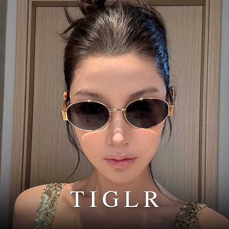 帝格勒复古老钱风猫眼墨镜女2025新款凯旋门显脸小防紫外线太阳镜