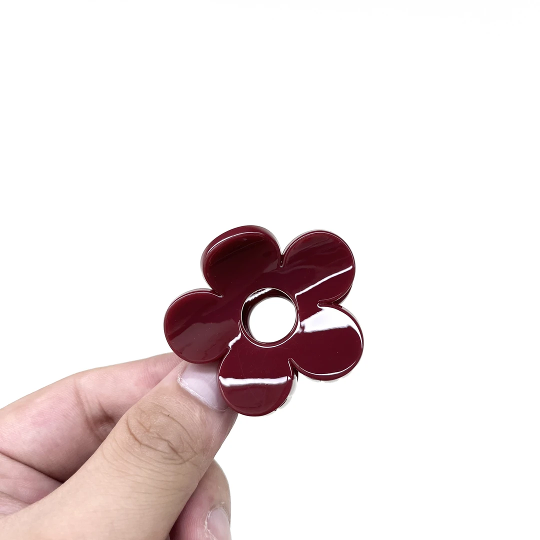 L515/L784夕洛安可拉红花朵5-7cm抓夹新款复古休闲风日韩抓夹发夹