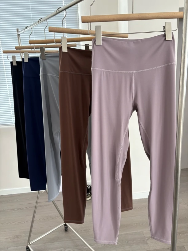 春秋高腰裸感打底九分裤鲨鱼裤提臀紧身瑜伽裤小脚裤